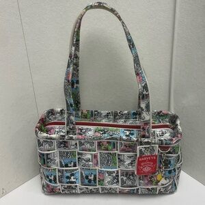 Harveys Disney Couture Mickey Mouse Comic Strip Seatbelt Large Satchel Purse Bag